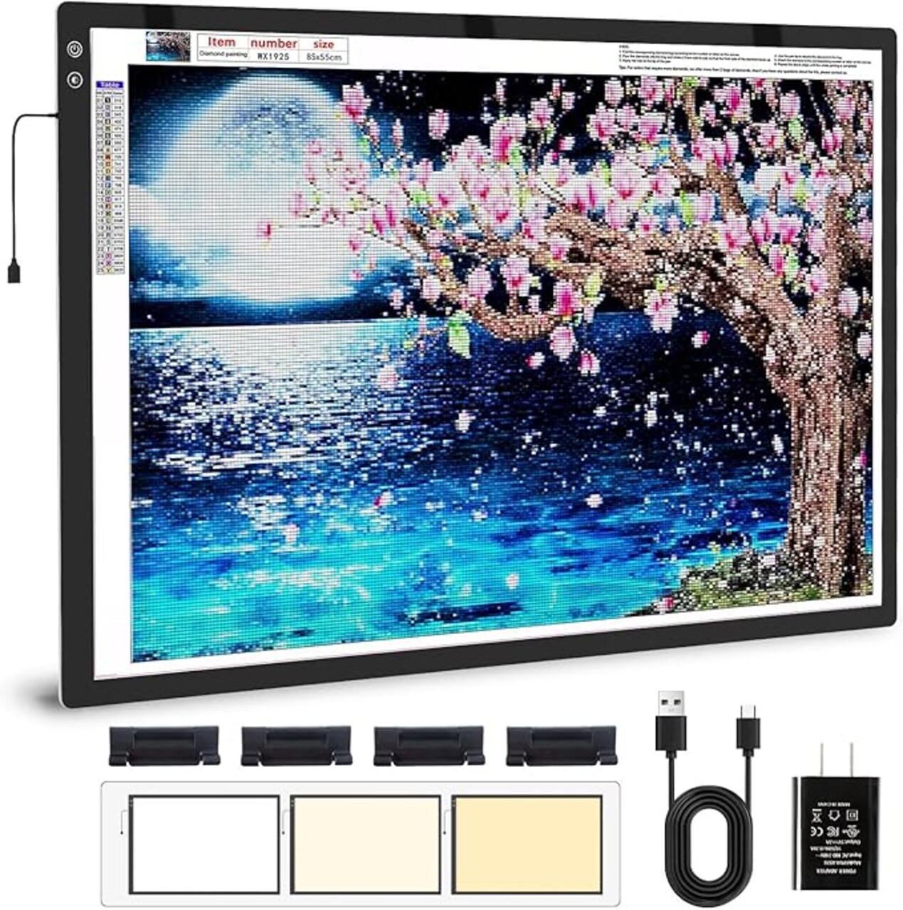 A1 Large Rechargeable Light Pad for Diamond Painting – 35.4" x 23.6" Wireless Light Box for Art & Tracing – 6000mAh Battery Powered Light Table – 3 Color Modes & Stepless Dimming – Professional Ultra-Thin Drawing Board
